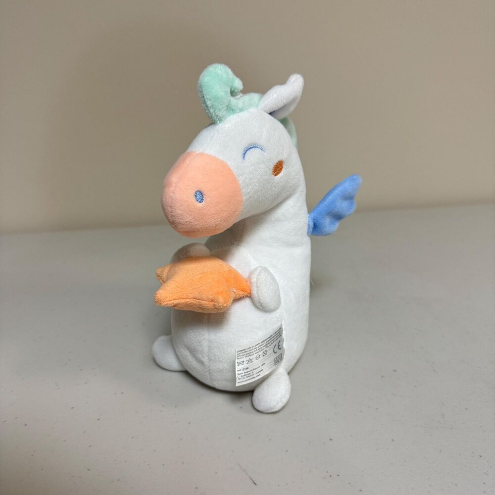Unicorn Plush White Stuffed Animal Toy Baby Soft Lovey Cute Collectible Nursery